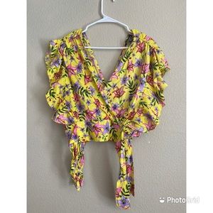 😁V-neck flowery blouse